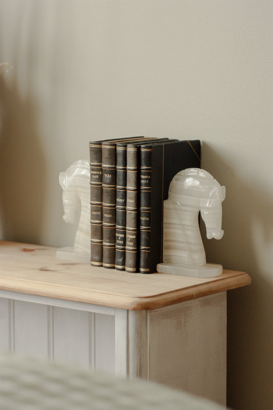 Vintage onyx horse bookends