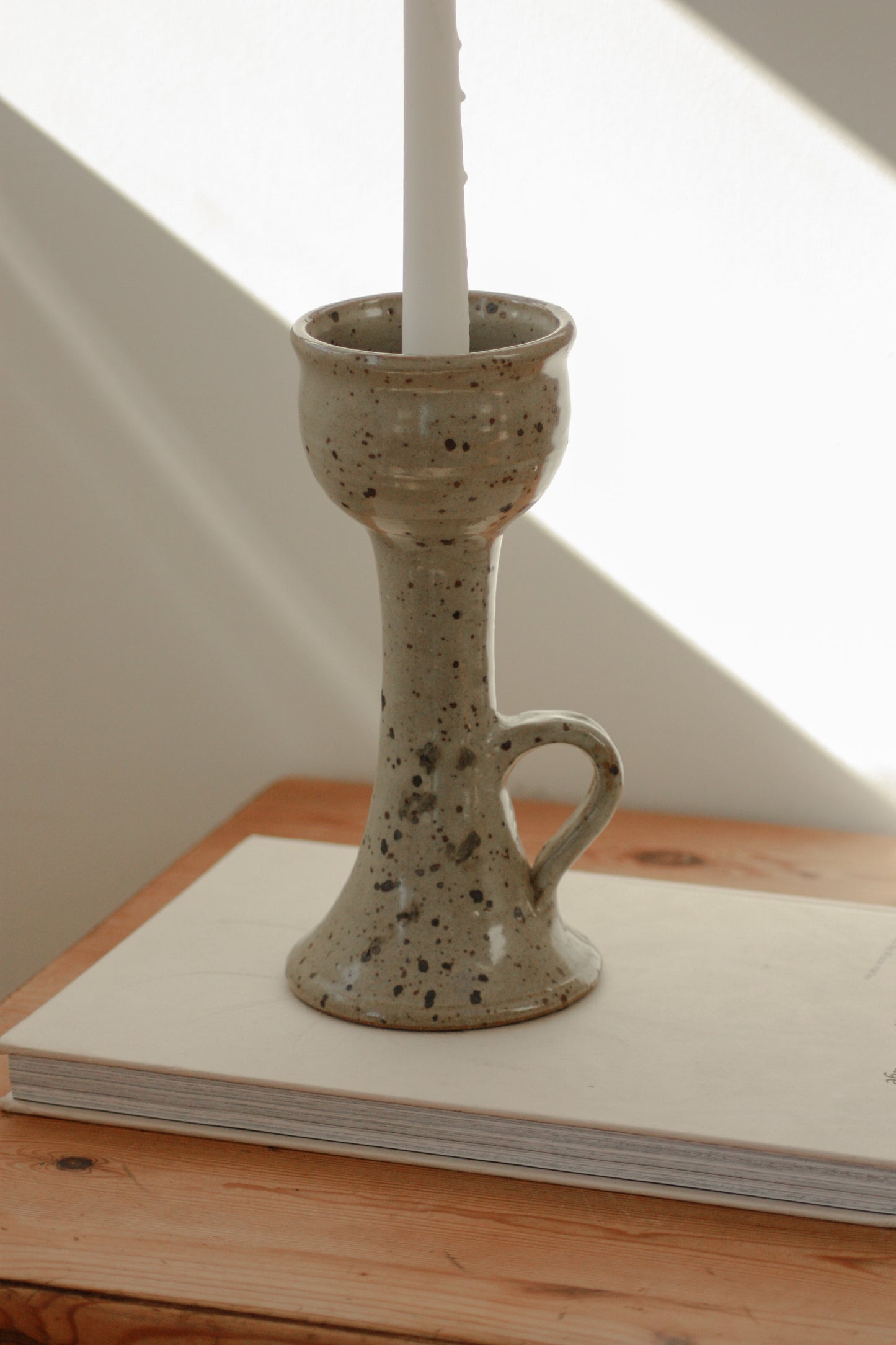 Vintage French speckled candleholder