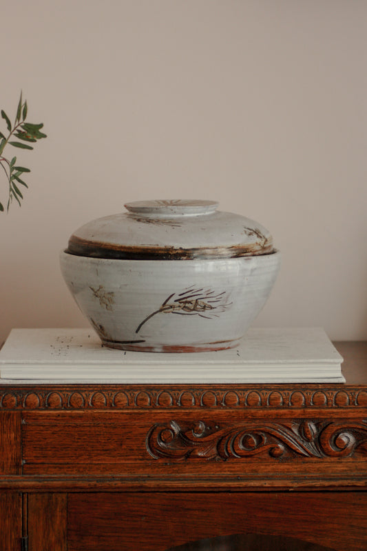 Vintage studio pottery large lidded pot