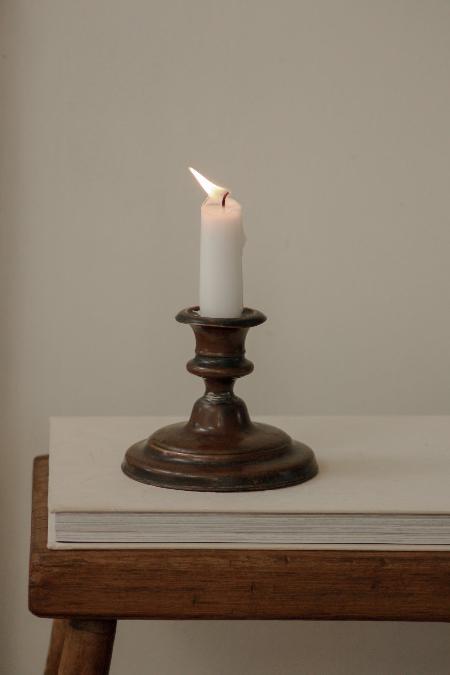 Antique Victorian copper candleholder