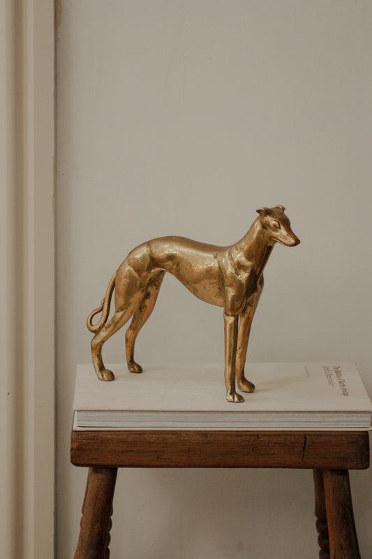 Vintage mid century solid brass lurcher