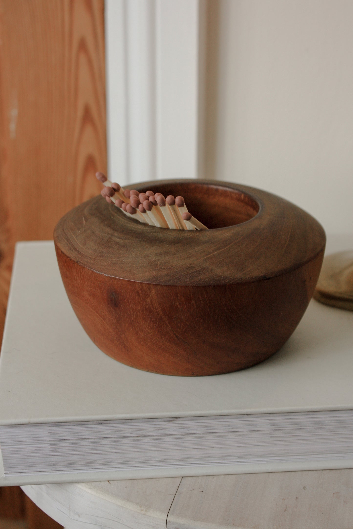 Vintage turned wooden pot