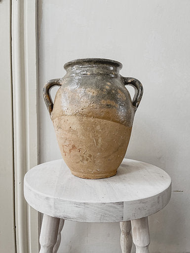 Half glazed antique pot