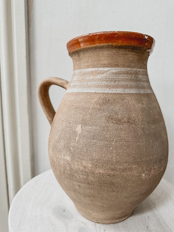 Vintage Hungarian terracotta earthenware jug