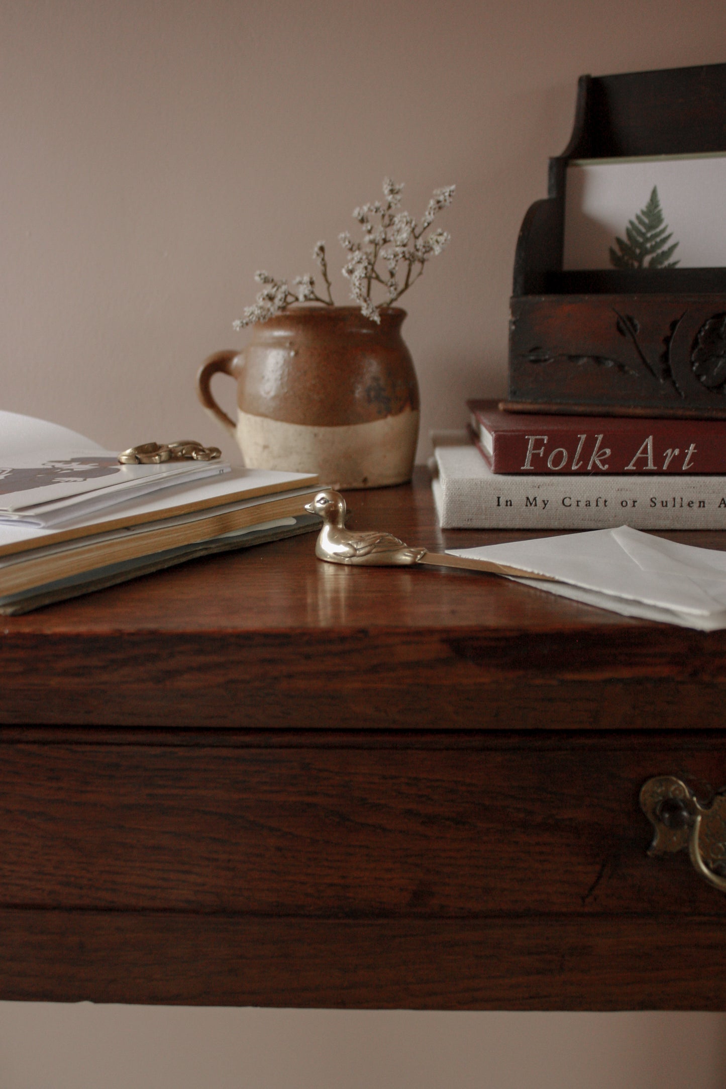 Vintage brass duck letter opener