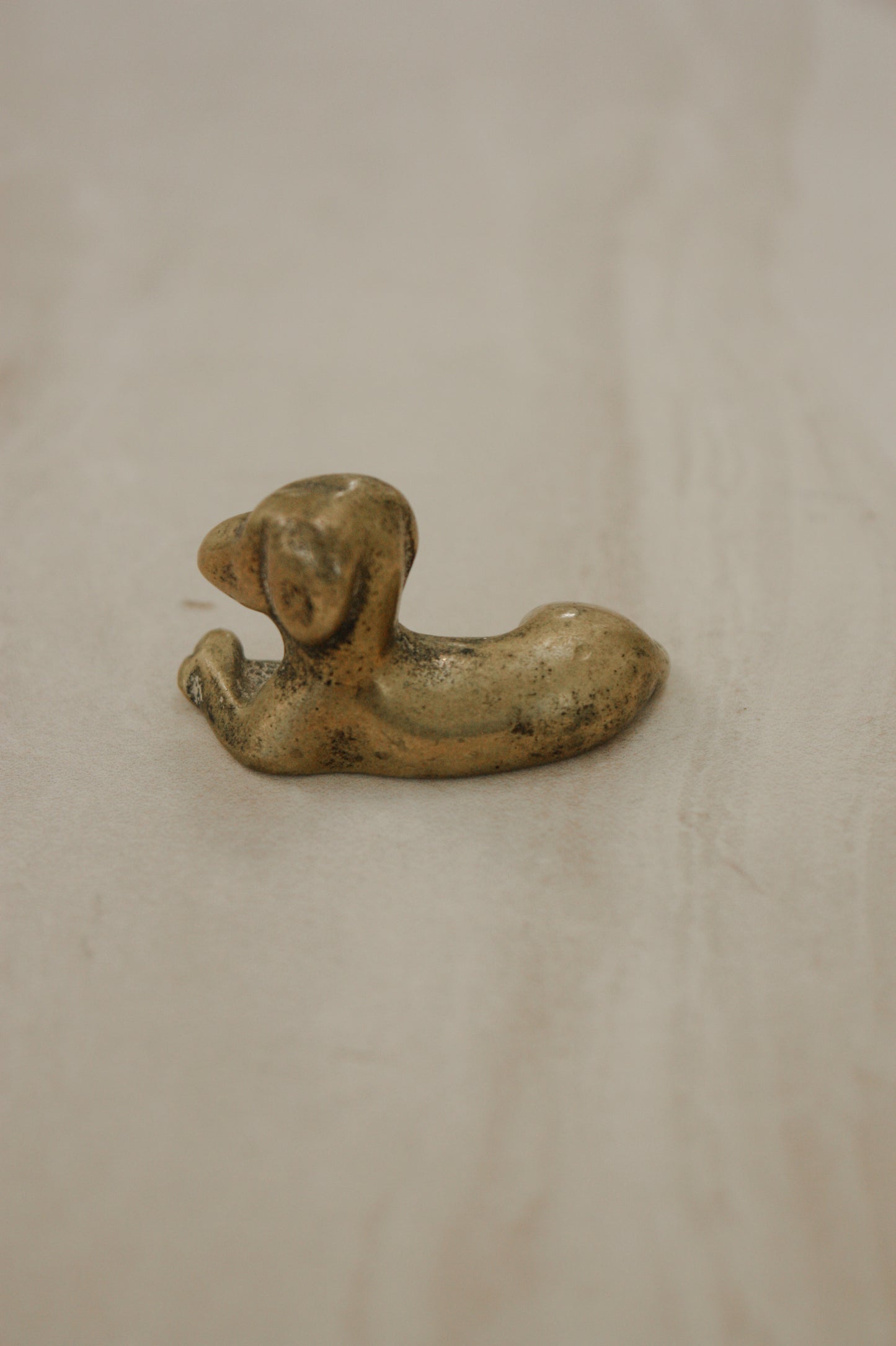 Vintage brass dachshund paperweight