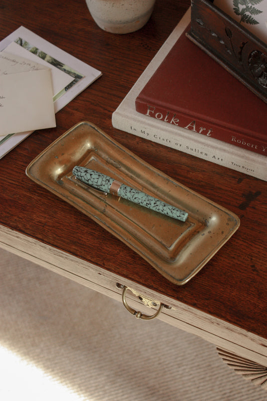 Vintage brass pen tray