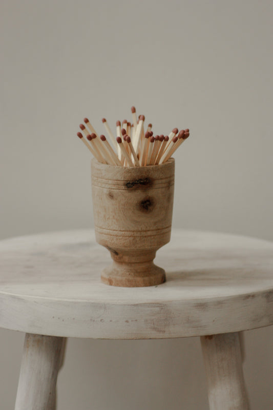 Turned wooden pot