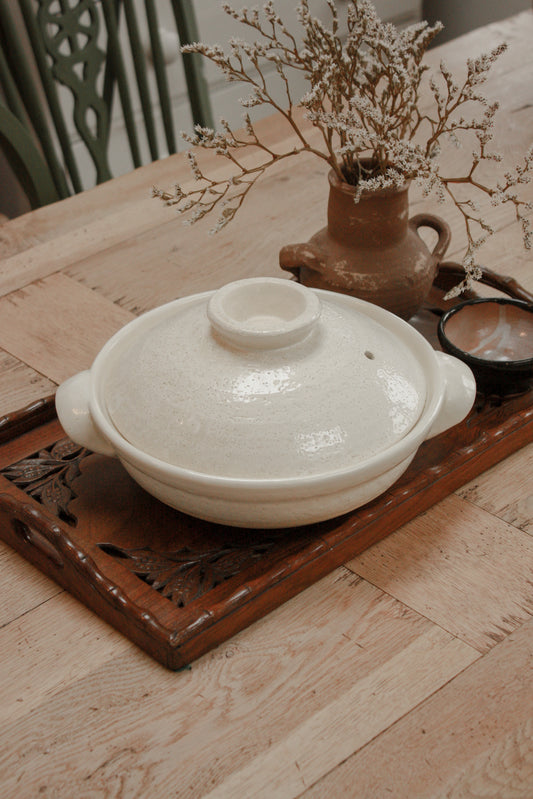 Preloved Japanese clay serving dish