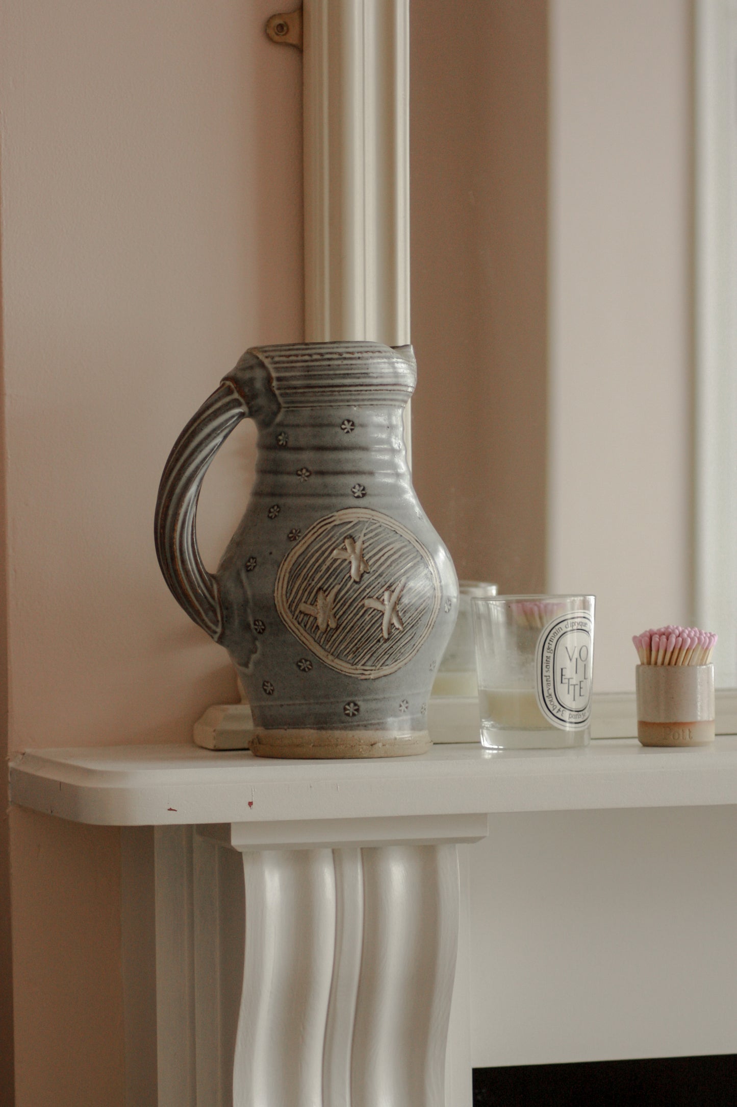 Studio pottery pitcher