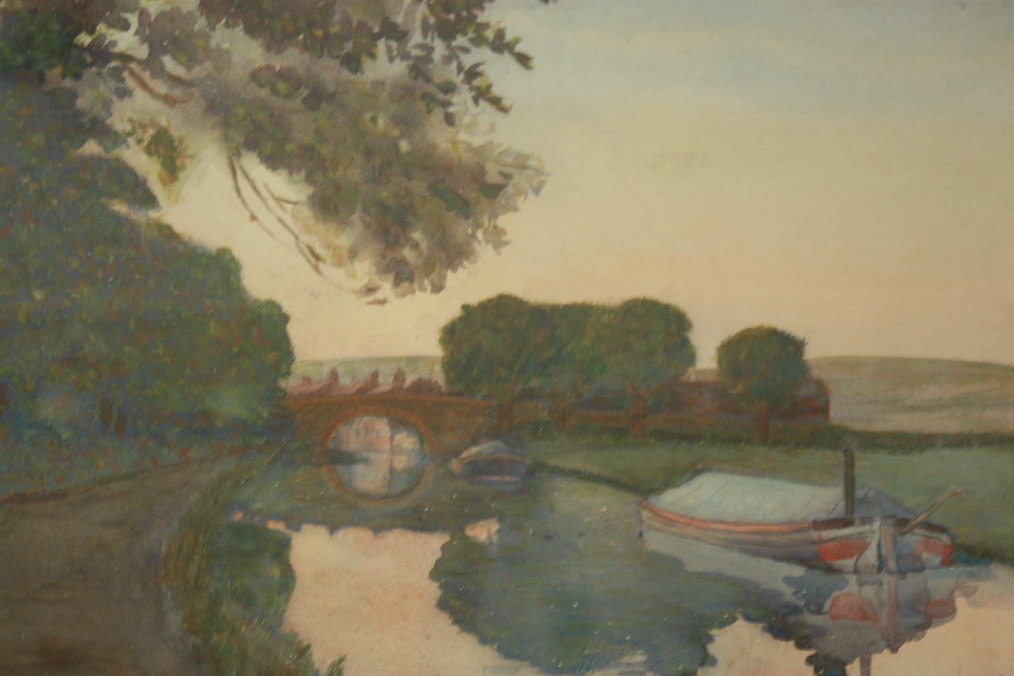 Vintage watercolour - an afternoon on the water