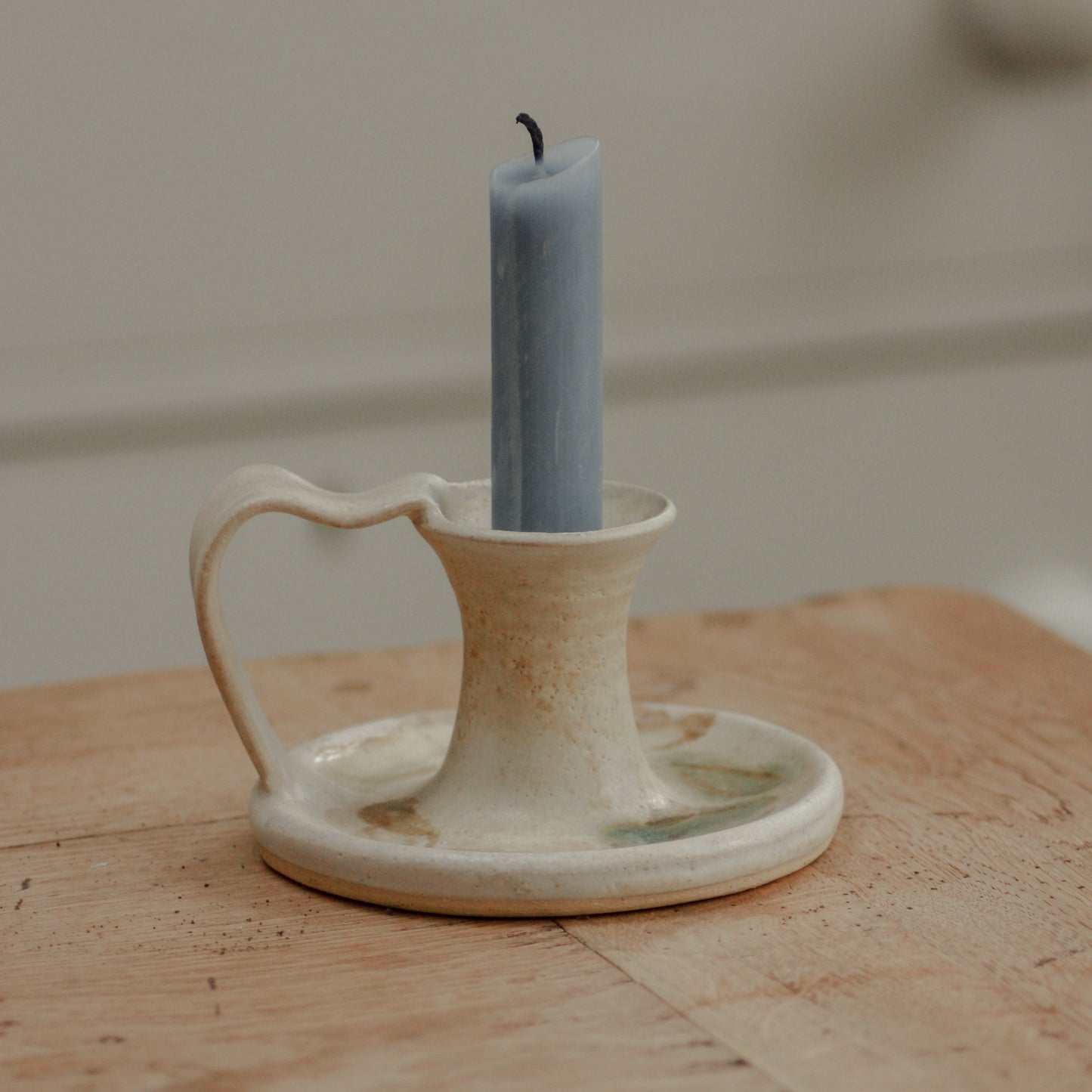 Rustic studio pottery candleholder