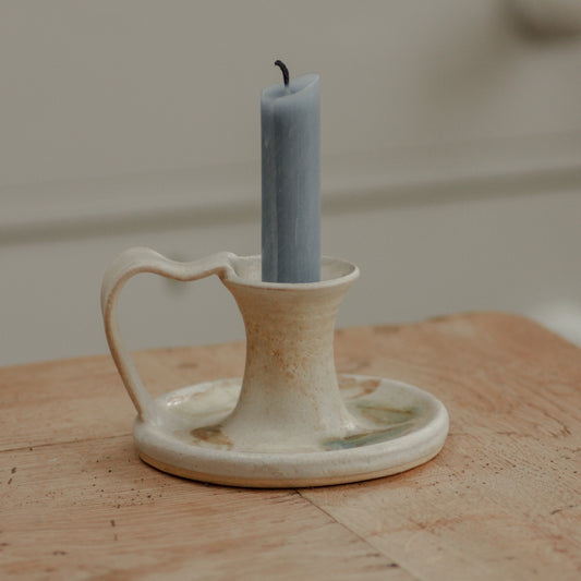 Rustic studio pottery candleholder