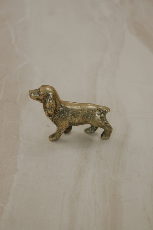 Vintage brass spaniel paperweight