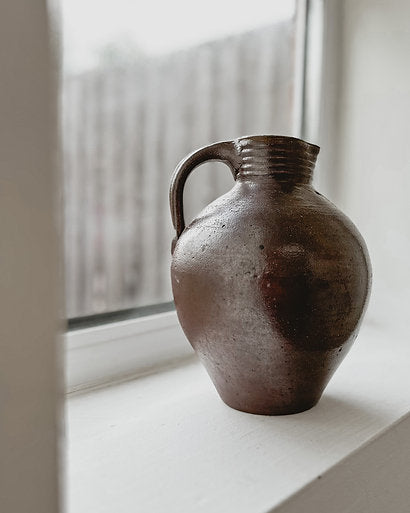 Vintage brown stoneware jug