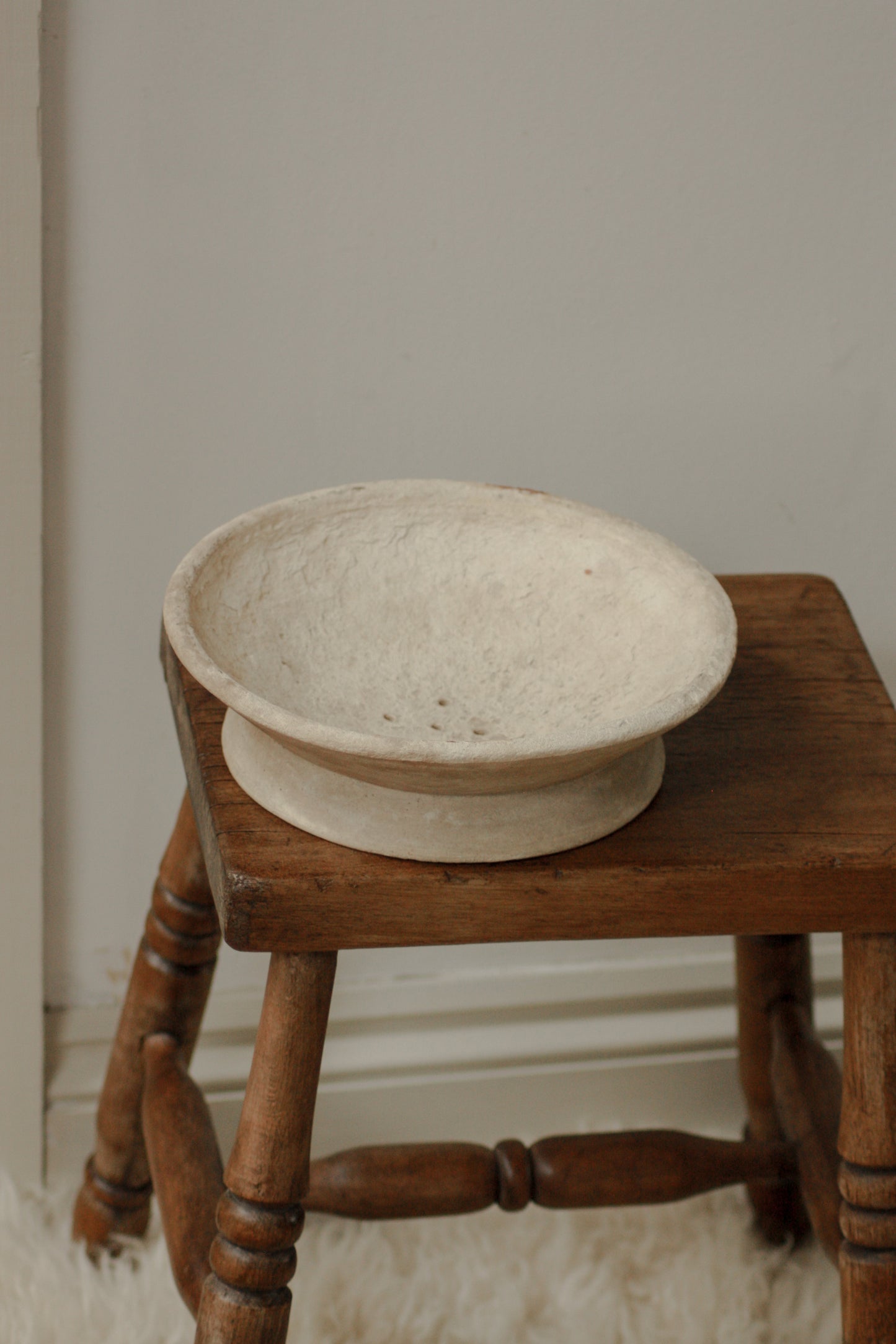 Vintage French textured strainer bowl