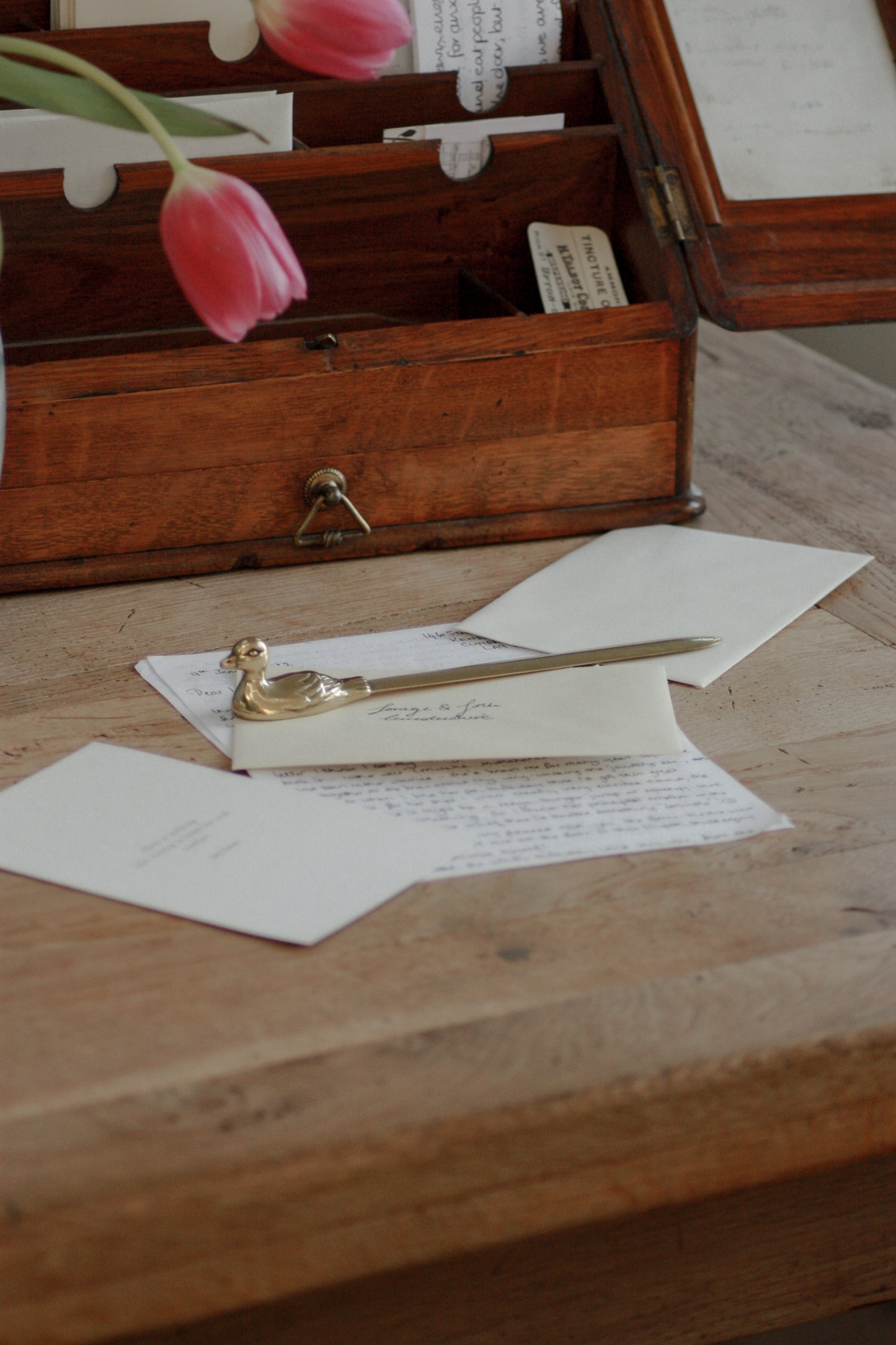 Vintage brass duck letter opener