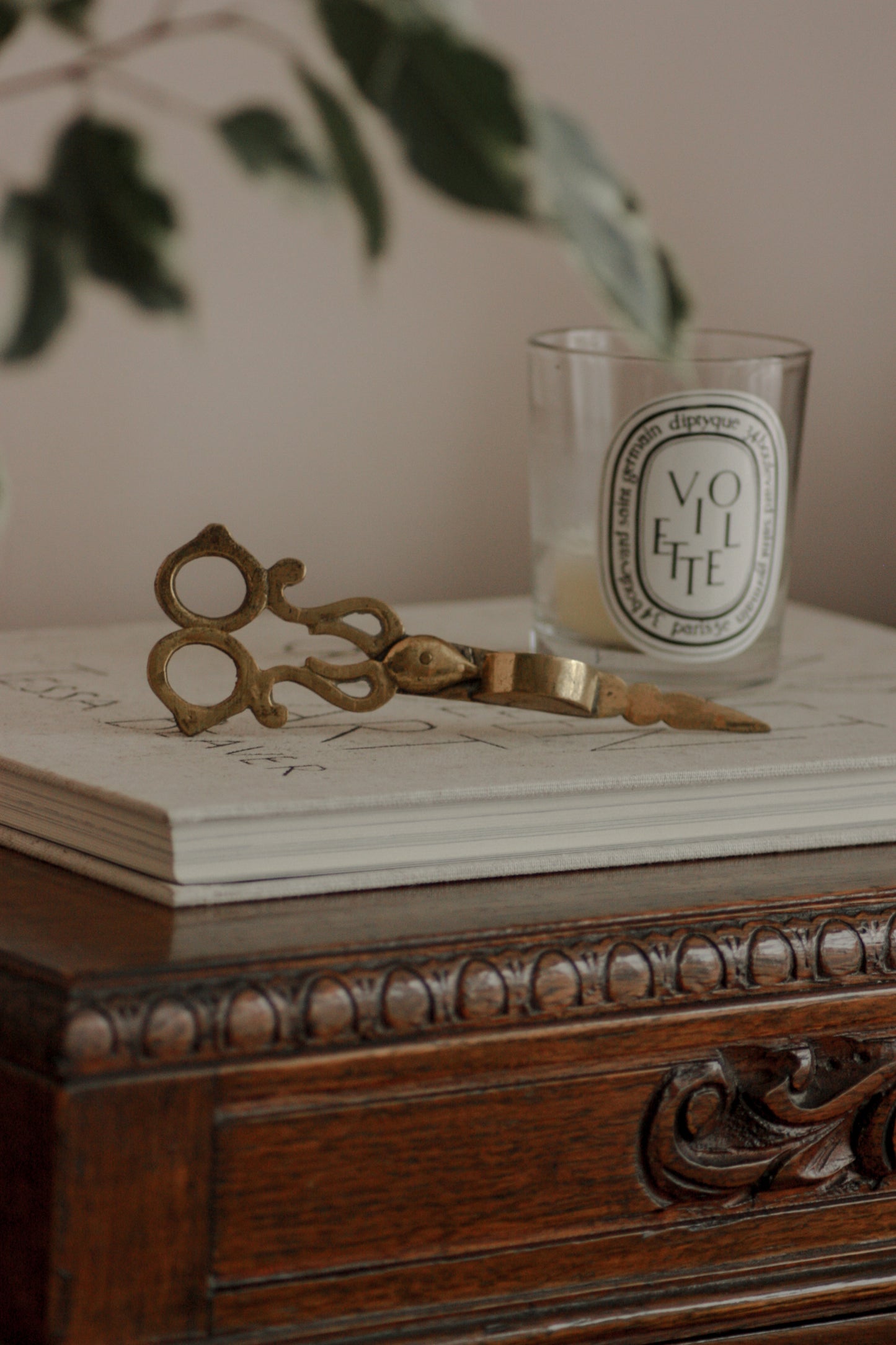 Victorian brass candle wick scissors