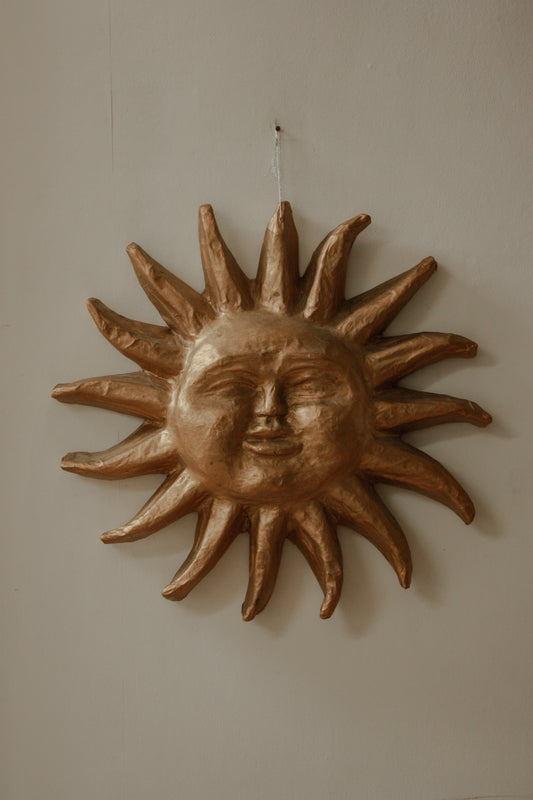 Vintage folk art papier maché hanging sunshine