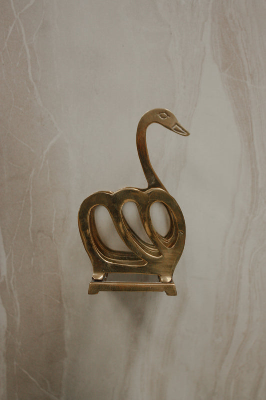 Vintage brass swan letter rack