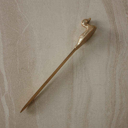 Vintage brass duck letter opener