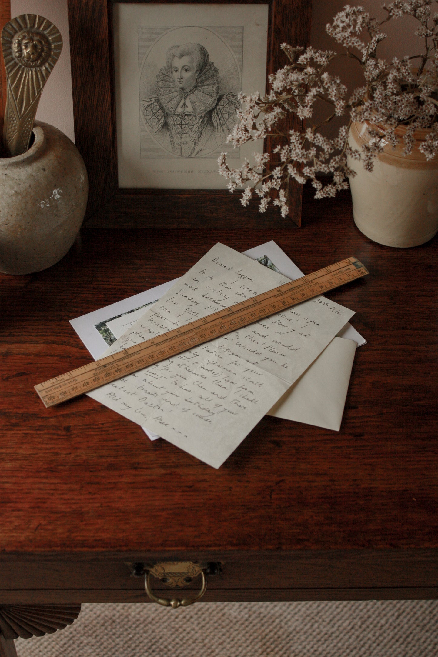 Vintage wooden 32cm ruler