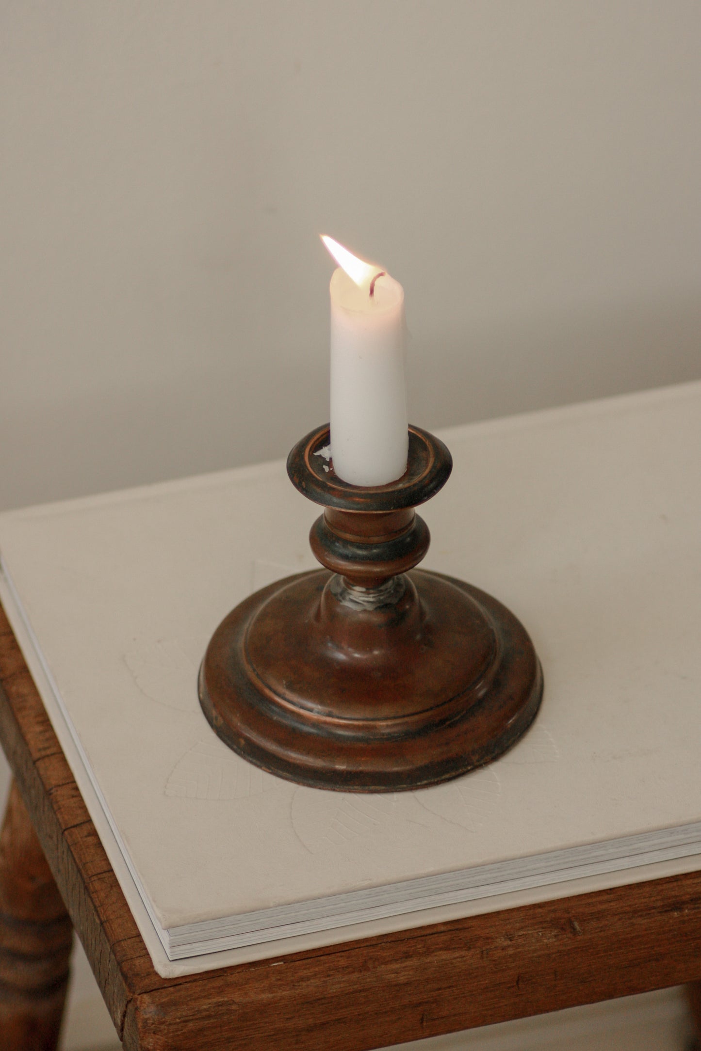 Antique Victorian copper candleholder