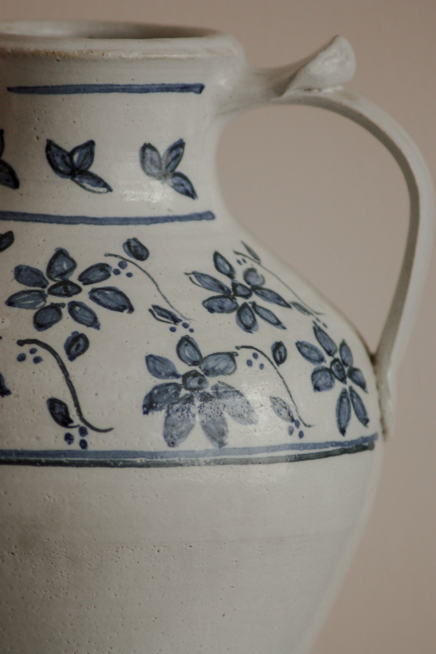 Vintage studio pottery hand painted pitcher