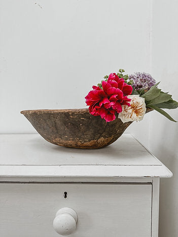 Vintage wooden dough bowl - rustic wooden bowl