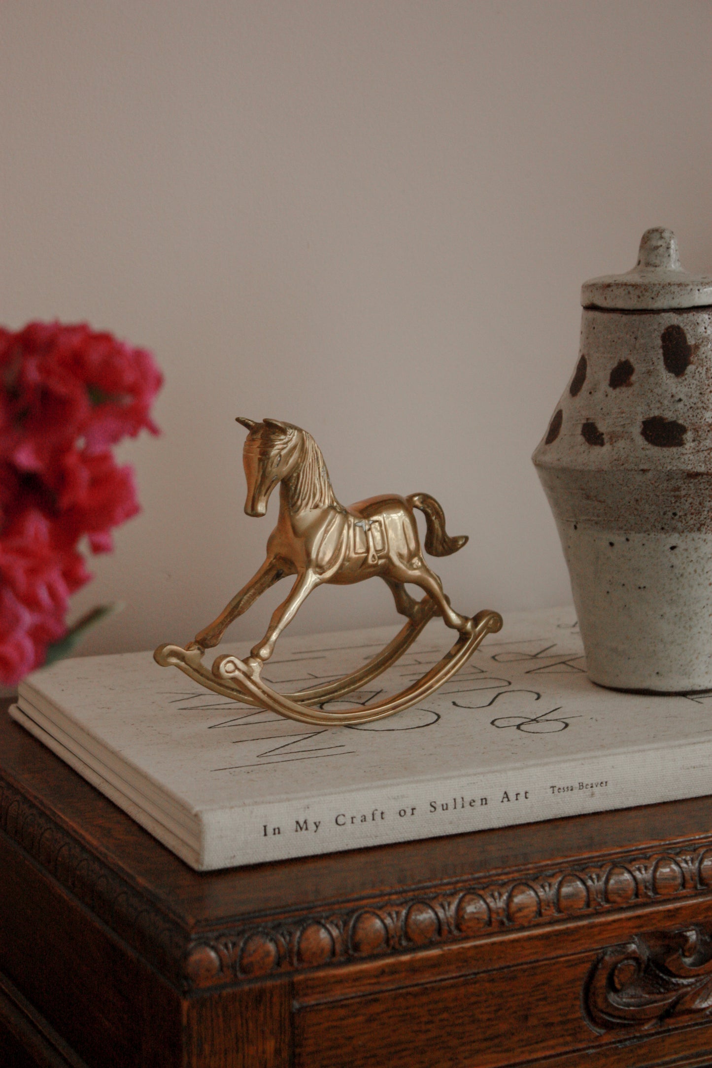 Vintage brass rocking horse