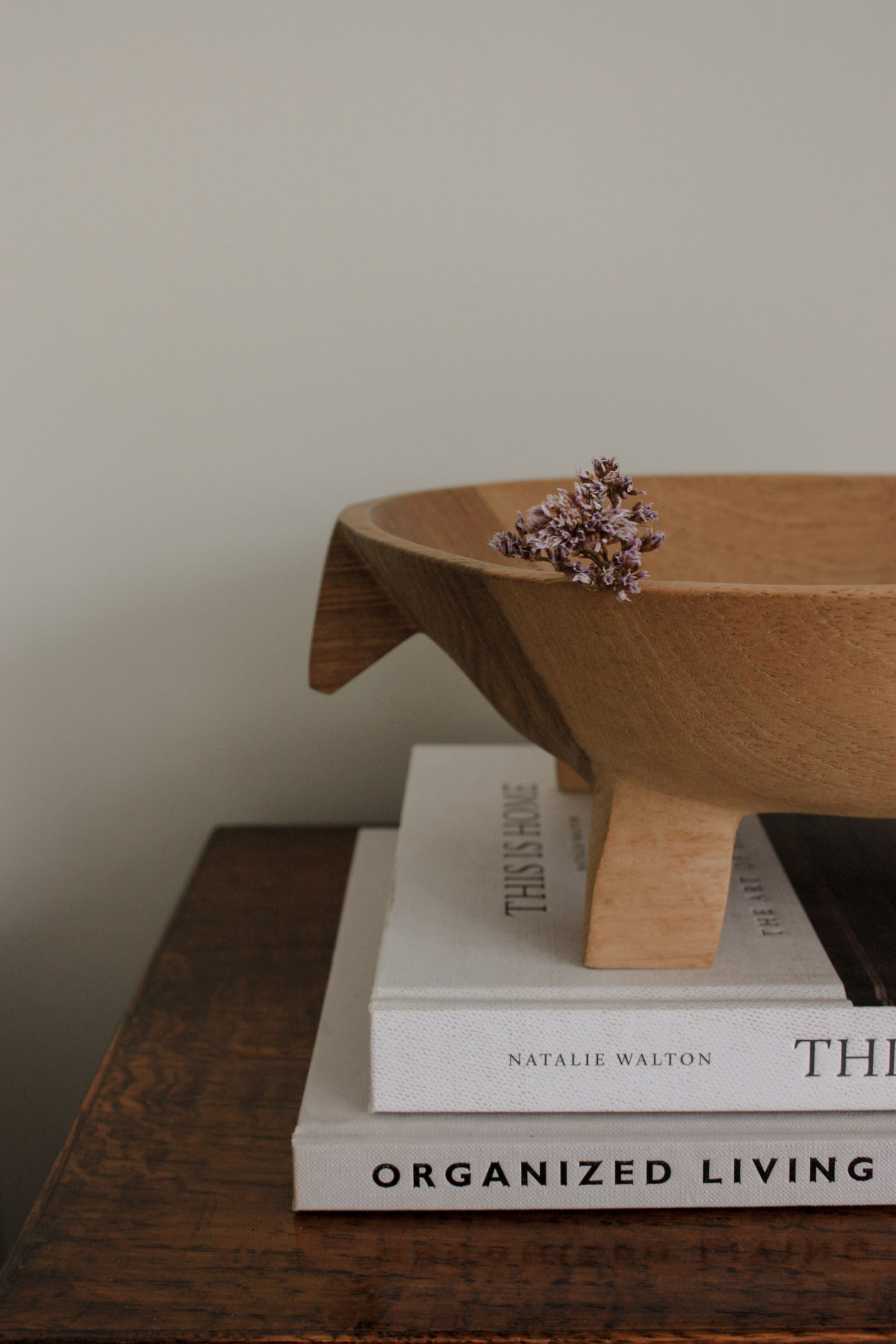 Vintage Swaziland wooden footed bowl