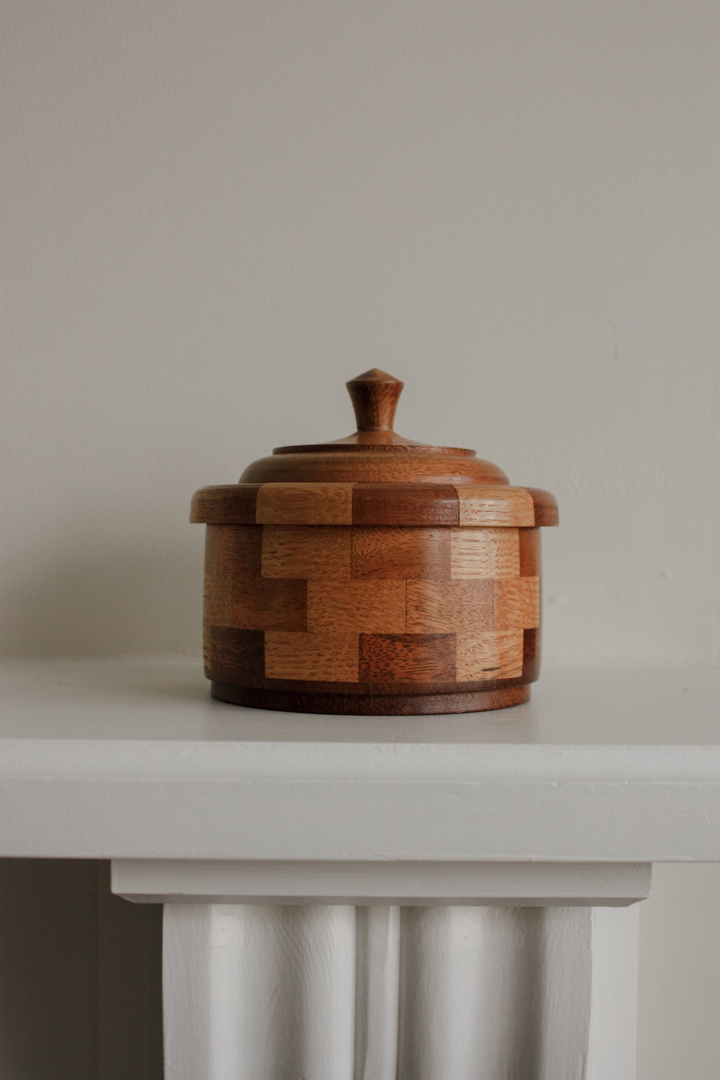 Vintage oak mahogany trinket box