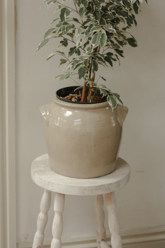 Vintage French stoneware confit pot