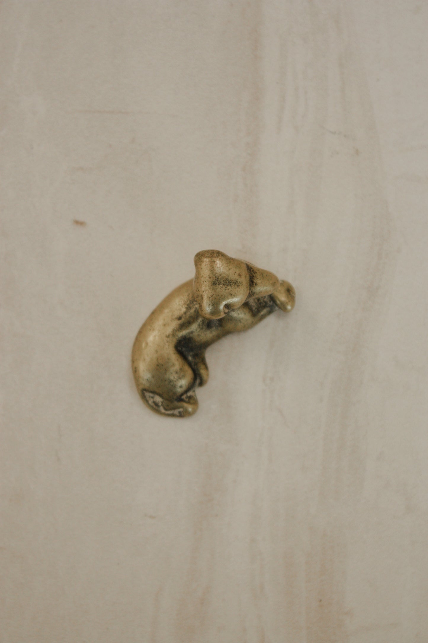 Vintage brass dachshund paperweight