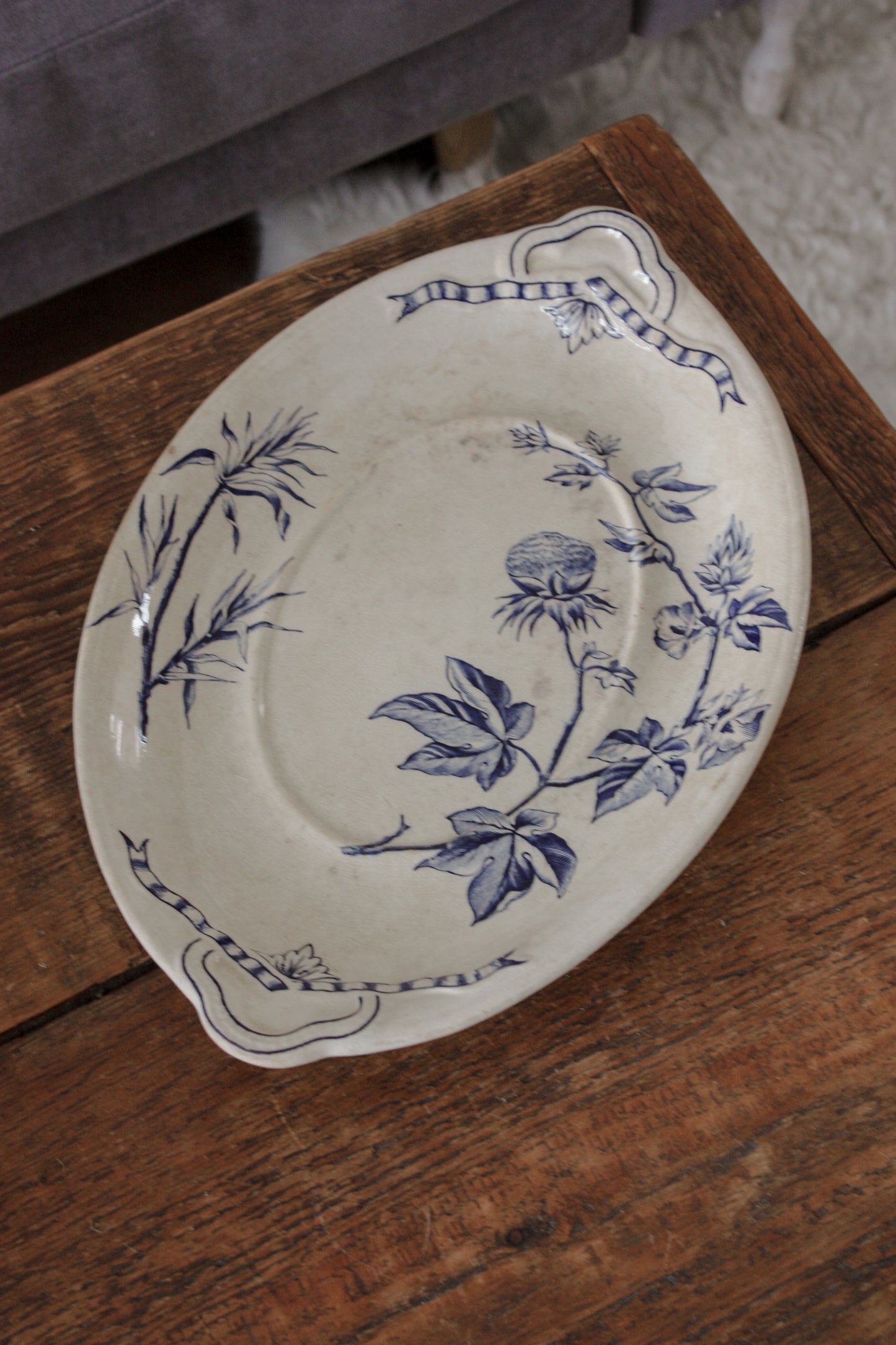 Vintage blue and white platter