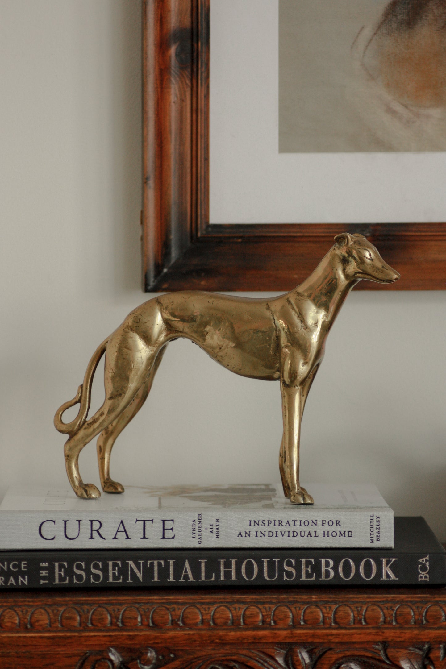 Vintage mid century solid brass lurcher