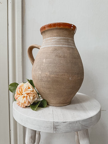 Vintage Hungarian terracotta earthenware jug