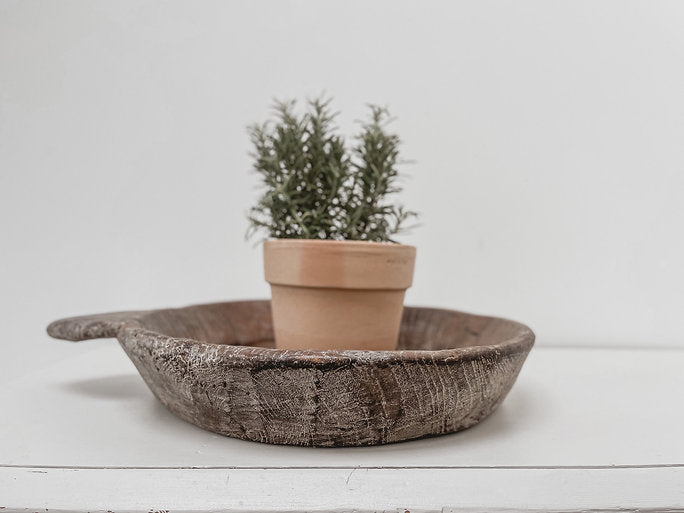 Old wooden dough bowl