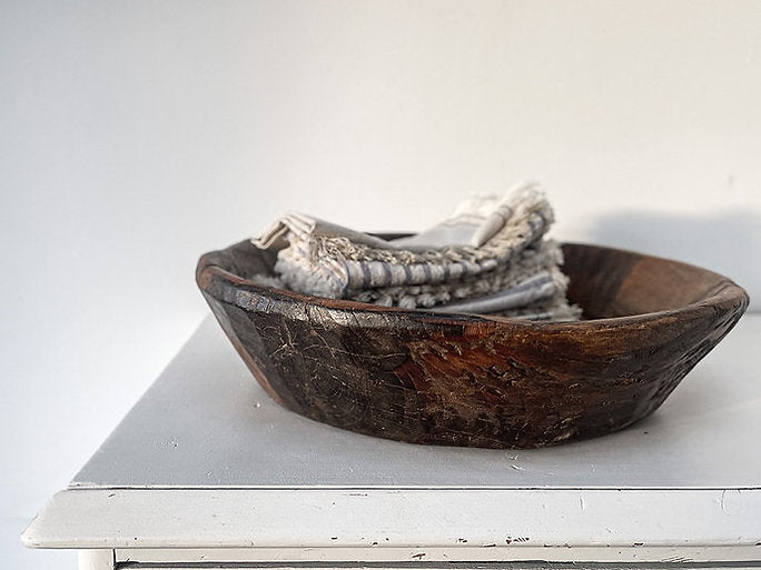 Large vintage wooden bowl