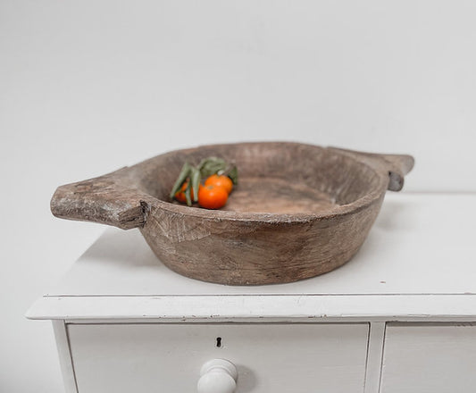 Very large rustic wooden bowl