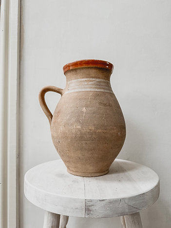 Vintage Hungarian terracotta earthenware jug