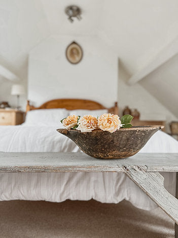 Vintage wooden dough bowl - rustic wooden bowl