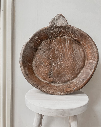 Old wooden dough bowl