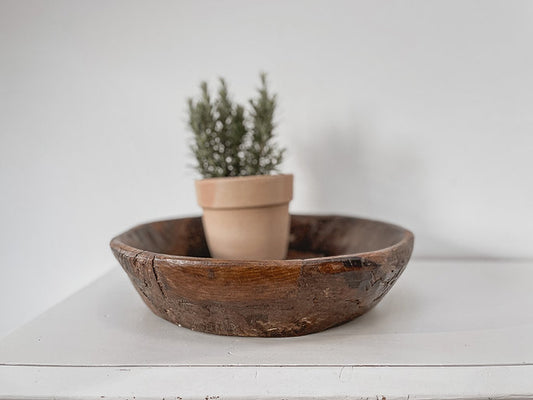 Large vintage wooden bowl