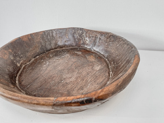 Large vintage wooden bowl