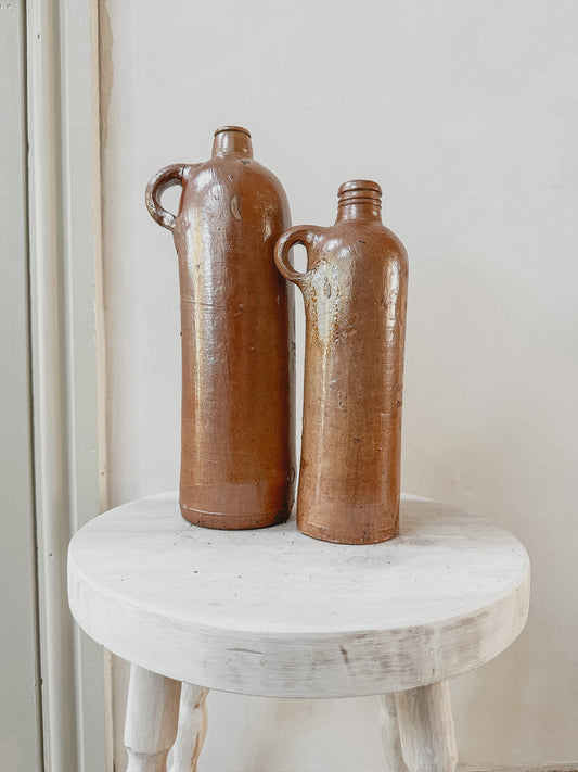 Set of two tall vintage stoneware bottles - set 2