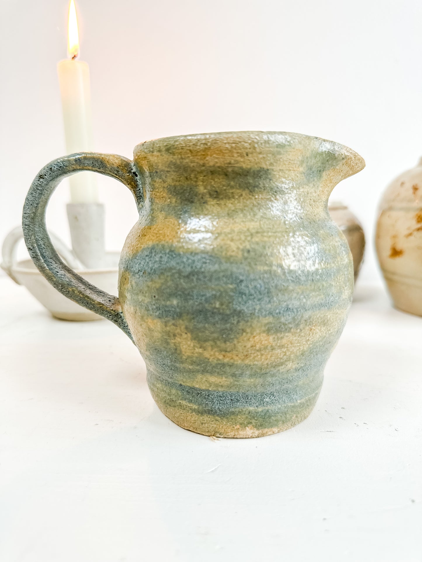 Rustic handmade studio pottery creamer