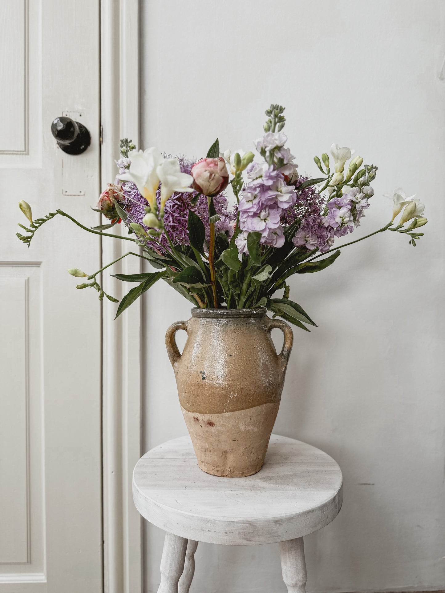 Half glazed antique pot