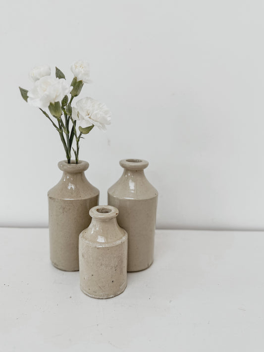 Set of three vintage stoneware bottles (set C)