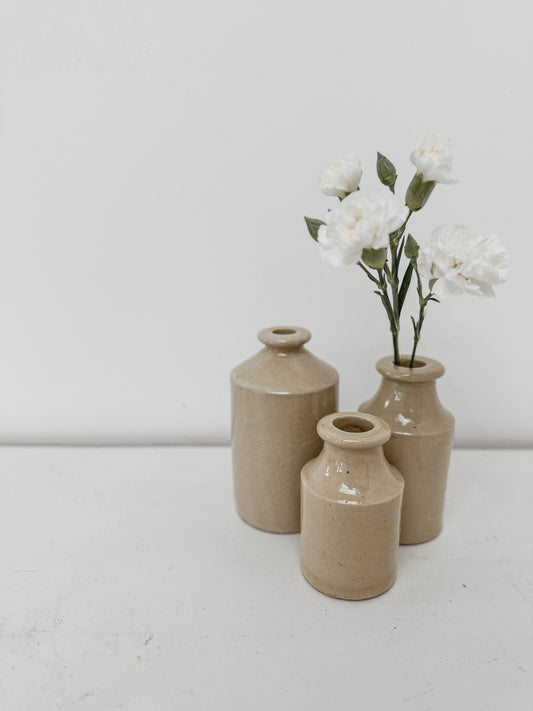 Set of three vintage stoneware bottles (set B)